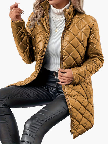 Dam quiltad vardagsjacka med elegant design – perfekt för höst och vinter