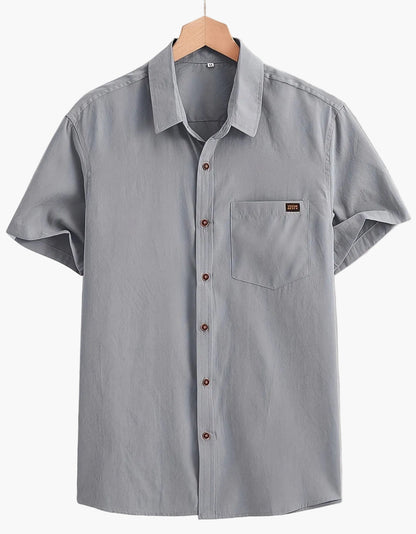 Herr Skjorta Kortärmad Casual Stil Perfekt för Sommar och Vardag