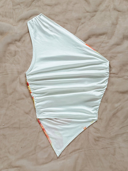 Dam Body One Shoulder Elegant Blommig Stil Perfekt för Vår och Sommar
