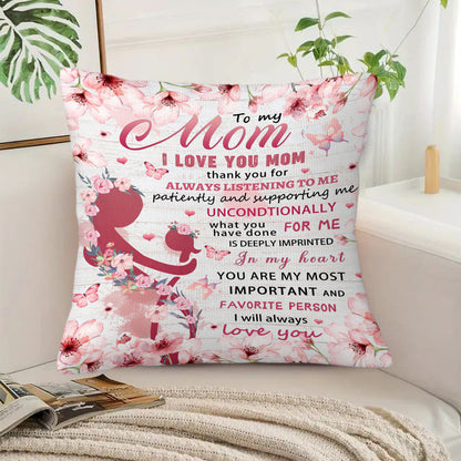 Dekorativ prydnadskudde med morsdagsbudskap – För kvinnor – Perfekt present till mamma – Modern stil för hemmet
