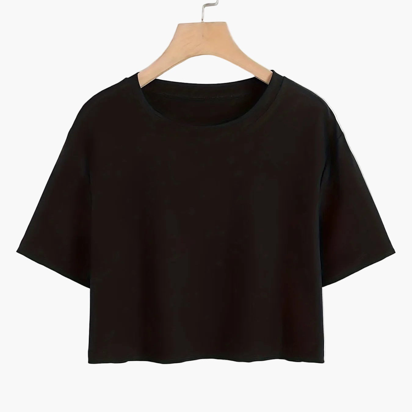 Dam T-shirt Crop Top Lös Passform Sommar Casual