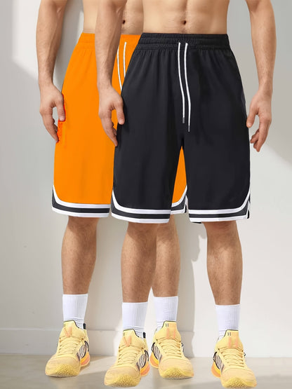 Herrar Basketshorts 2-pack – Sportiga Långa Shorts för Träning och Fritid