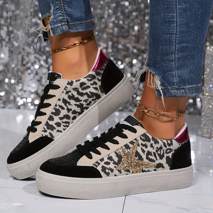 Dam Sneakers med Glittrig Stjärndesign – Trendiga Vardagsskor för Mode och Komfort