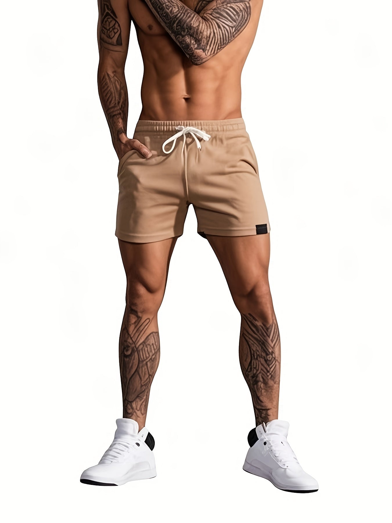 Herr Shorts Sportiga Träningsshorts med Snörning – Perfekt för Gym och Aktiv Livsstil