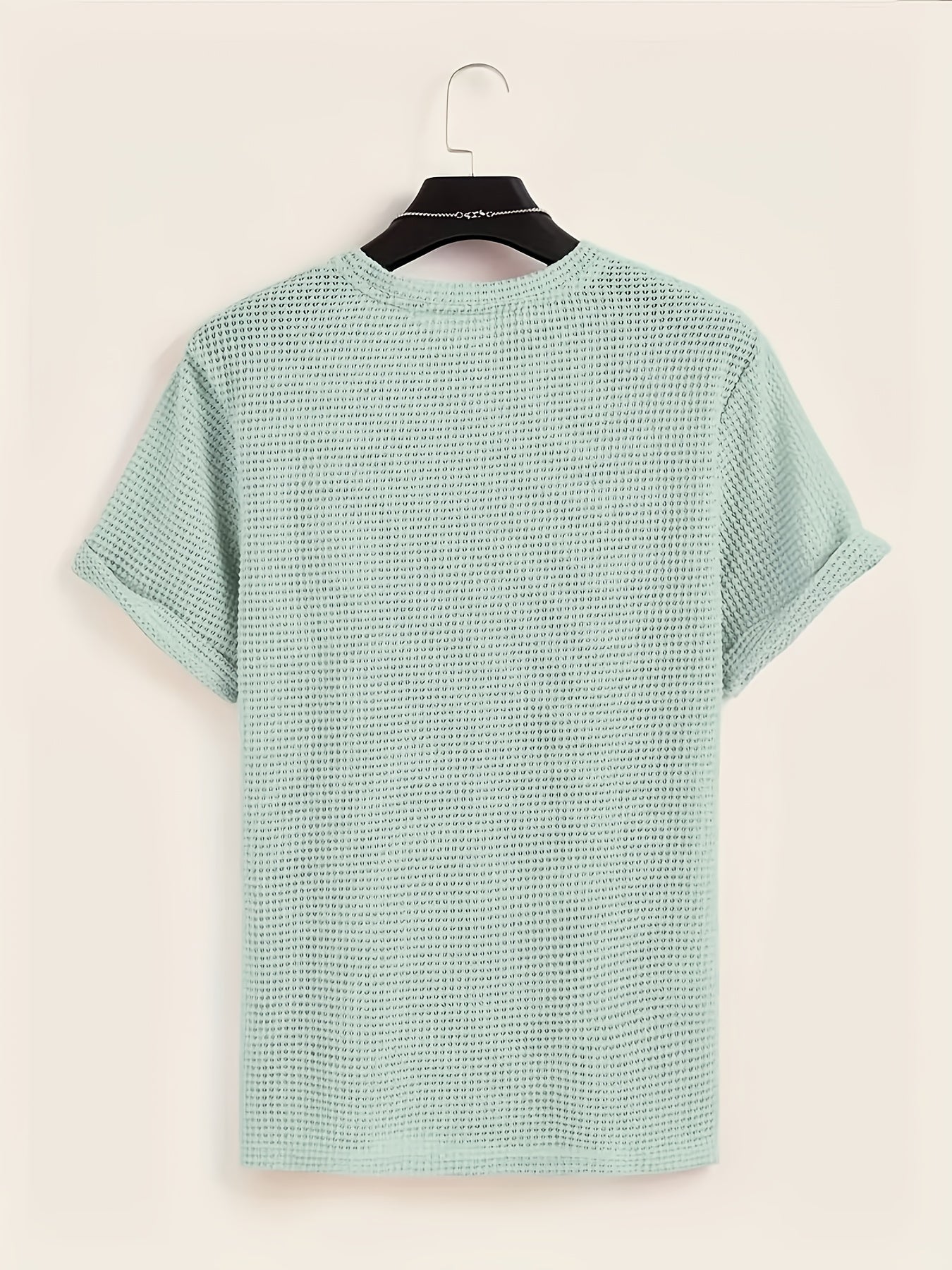 Herr T-shirt med modern nätstruktur och avslappnad passform – Perfekt för vardag och semester