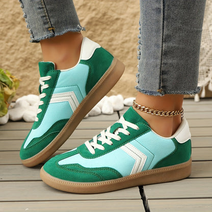 Dam Sneakers Retro Stil Färgblock Vardagsskor