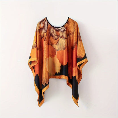 Dam Poncho Topp Boho Stil Perfekt för Strand och Fritid