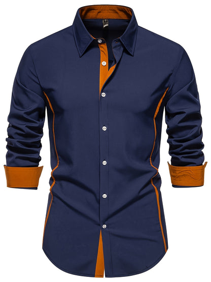 Herr Skjorta Slim Fit Elegant Design för Vardag och Fest