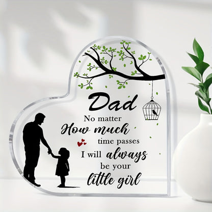 Present till Pappa – Hjärtformad Dekorplakett med Far och Dotter, Perfekt Personlig Gåva för Fars dag eller Födelsetag