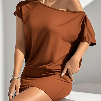 Damklänning Mini Off Shoulder Elegant Vardagsstil – Perfekt för Dag och Kväll