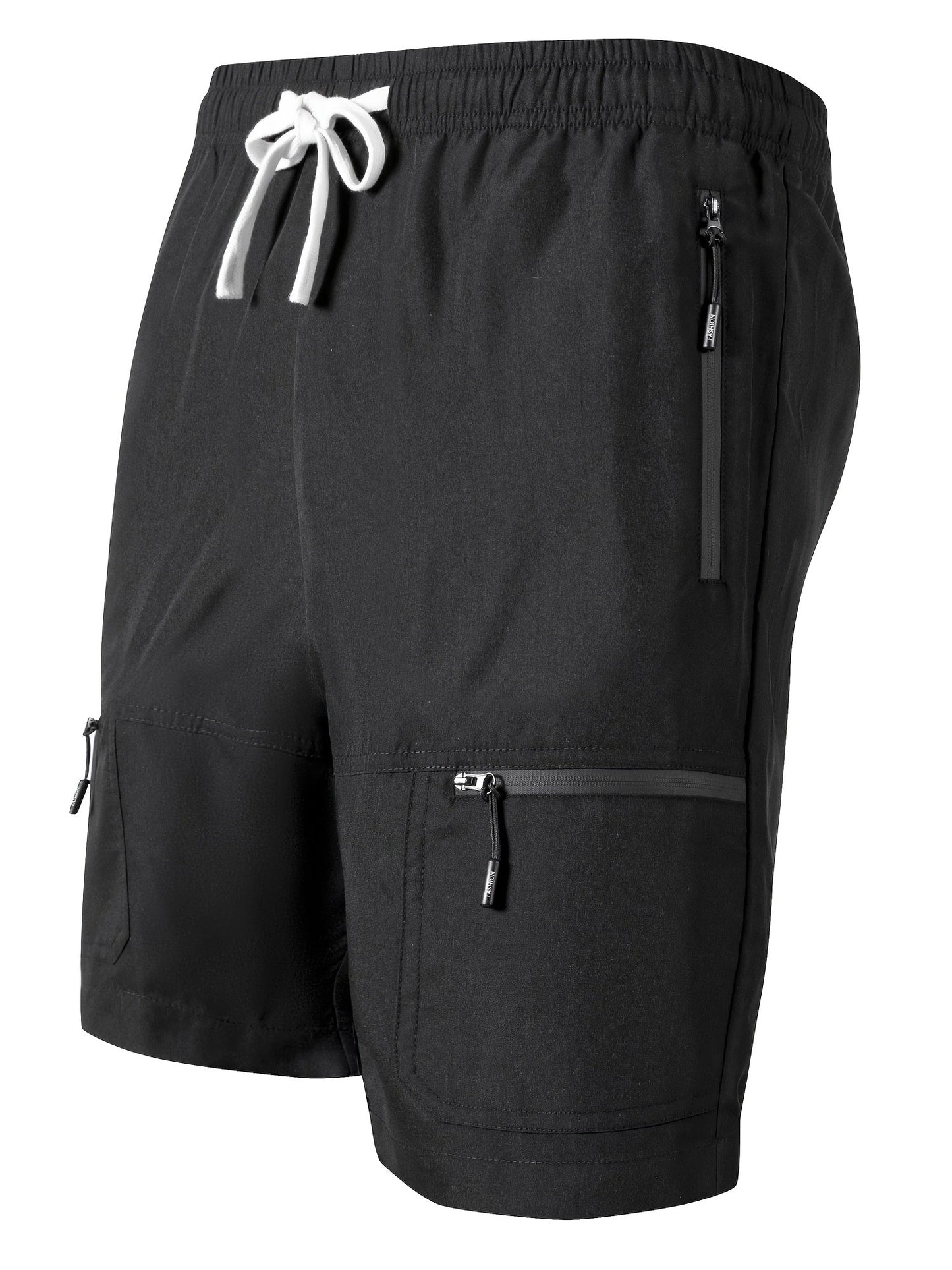 Herrar Sportshorts med Dragkedjefickor – Lösa Träningsshorts för Aktiva