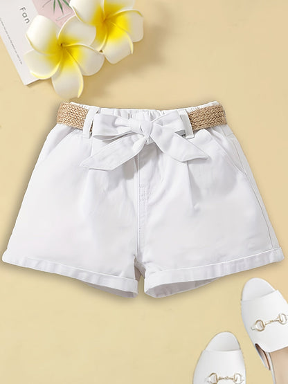 Dam Paperbag Shorts med Hög Midja och Flätat Bälte – Elegant Sommarstil