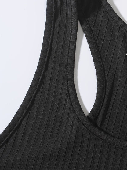 Herrlinne 3-pack Ribbad Sportig Tanktopp för Träning och Vardag
