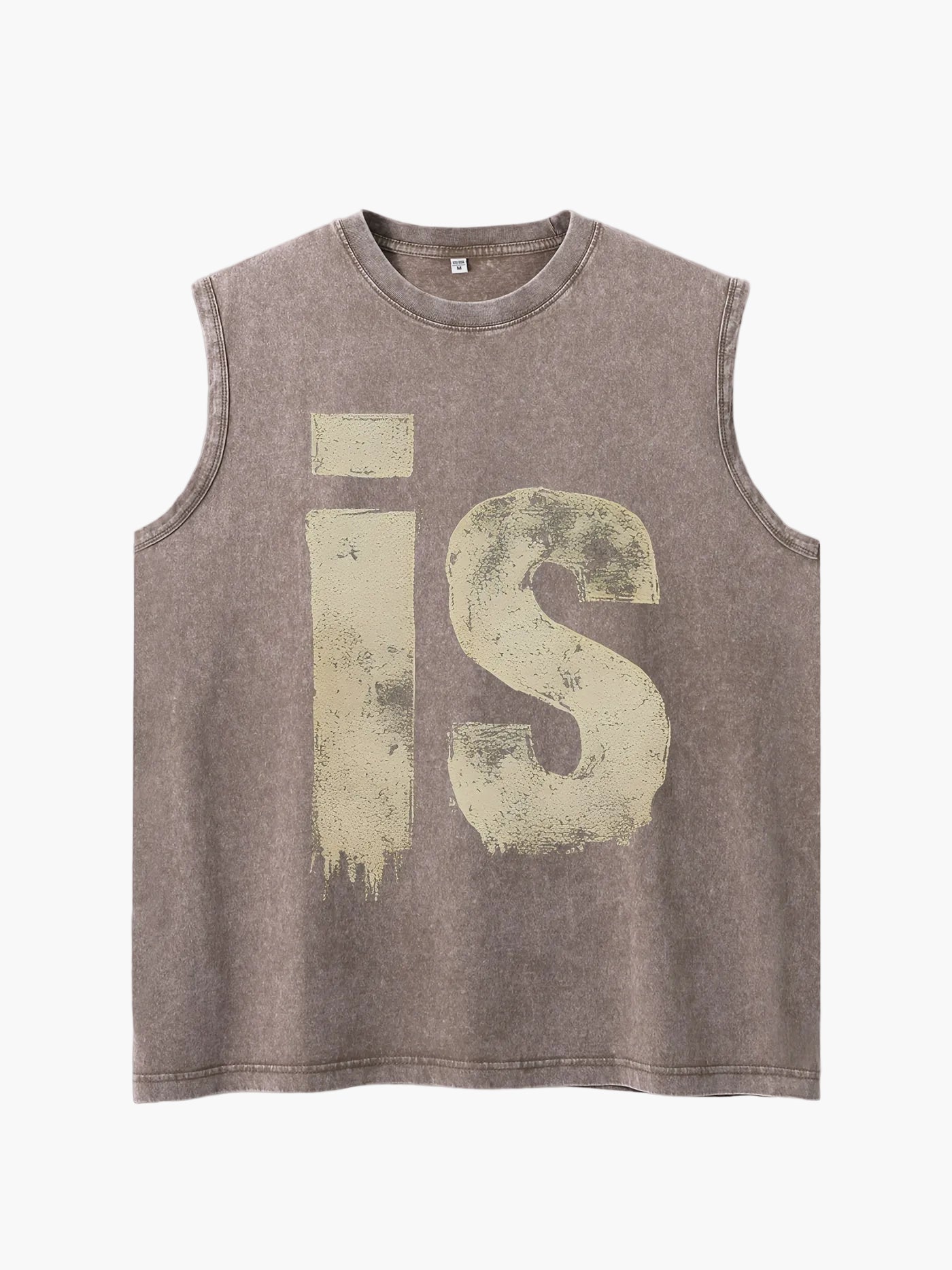 Herrarnas ärmlösa streetwear-tanktop med vintage-tryck och urban stil