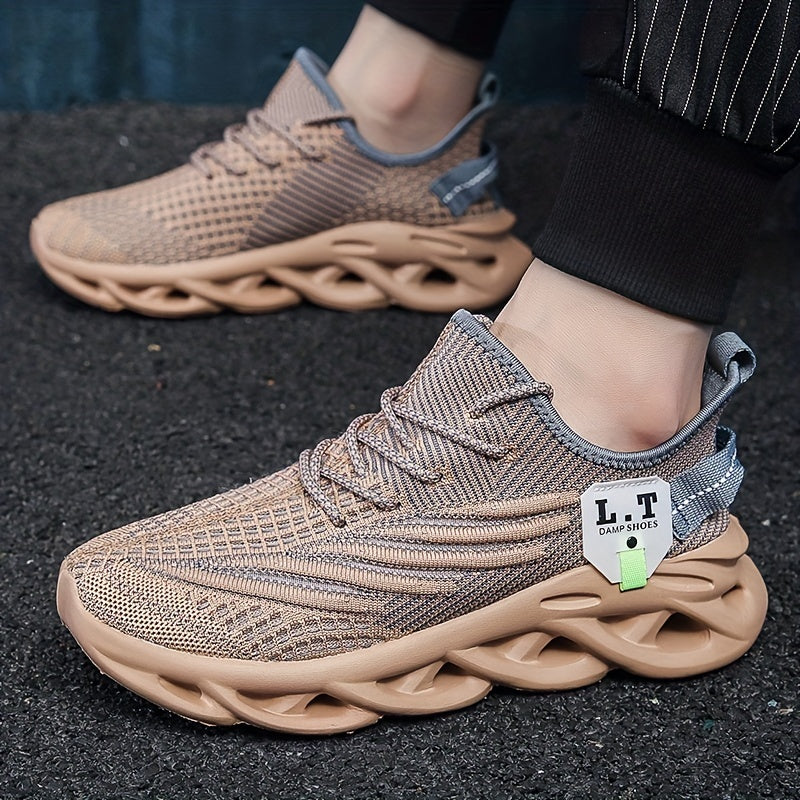 Herr Sneakers Sportiga Löparskor med Modern Design – Bred Passform och Unik Sula