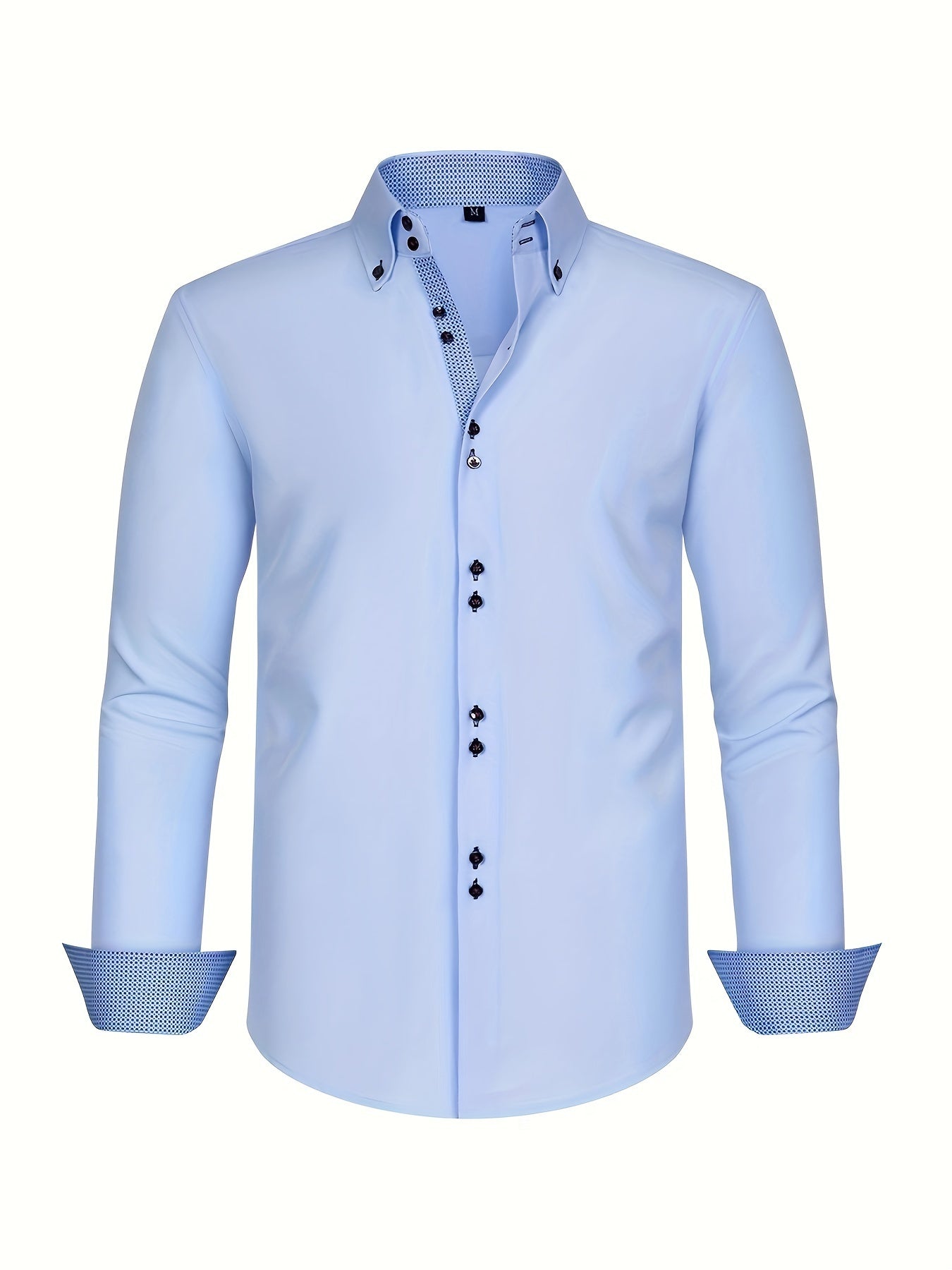 Herrskjorta Elegant Affärslook Långärmad Slim Fit – Perfekt för Kontor och Fest