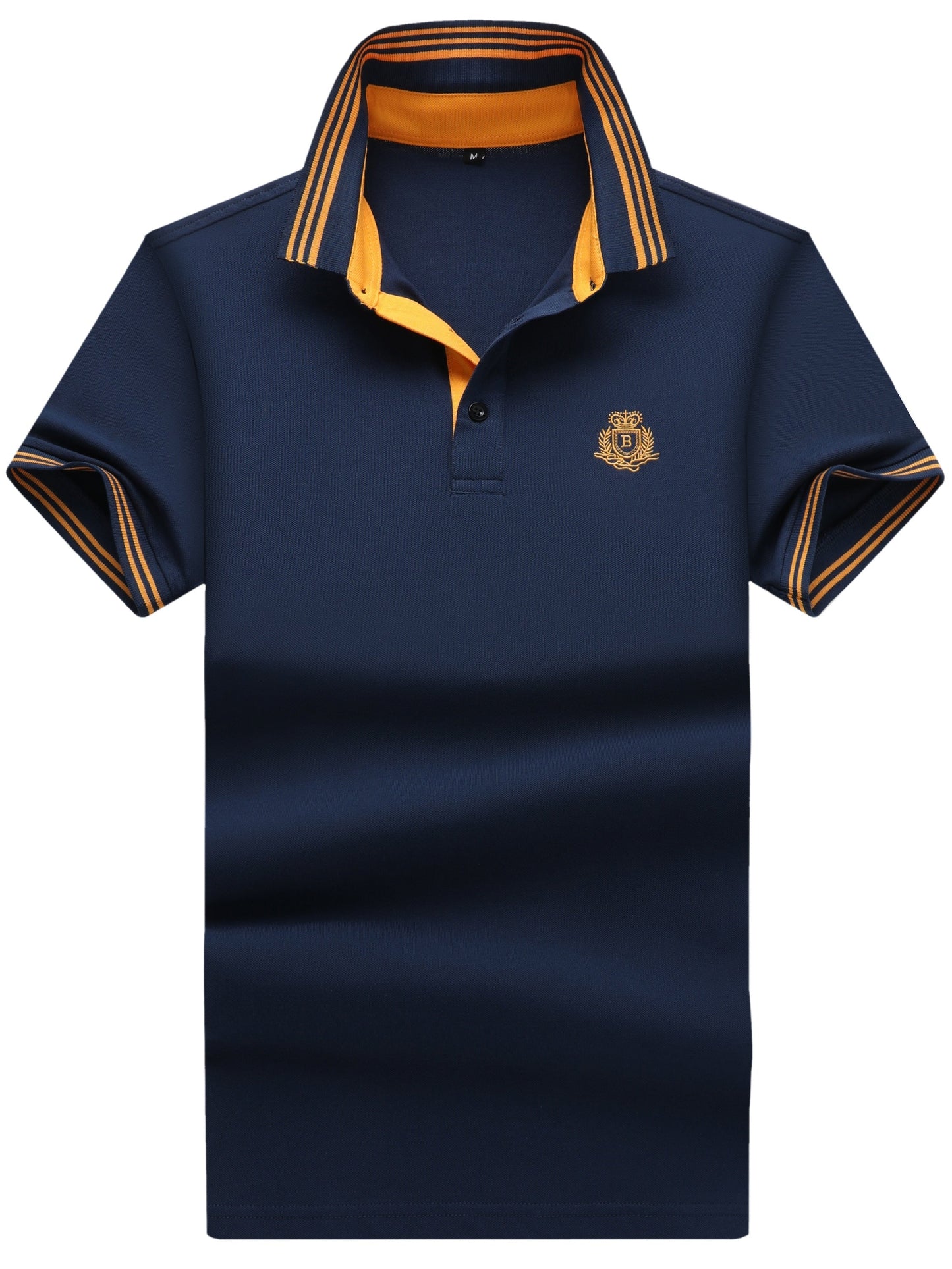 Herr Pikétröja med Sportig Klassikerstil och Broderad Bröstlogotyp – Perfekt för Fritid och Golf