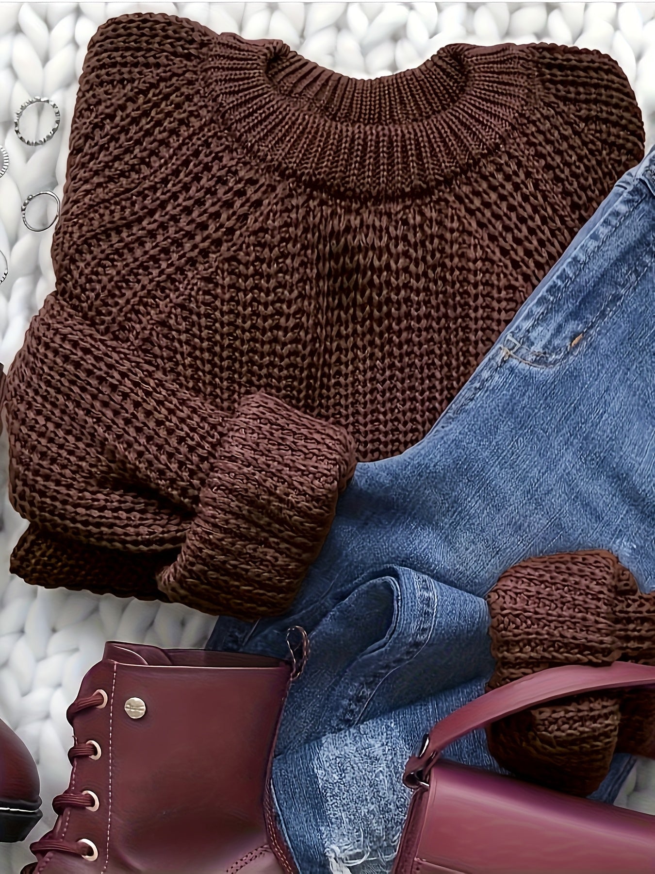 Damtröja stickad elegant långärmad höst/vinter loose fit
