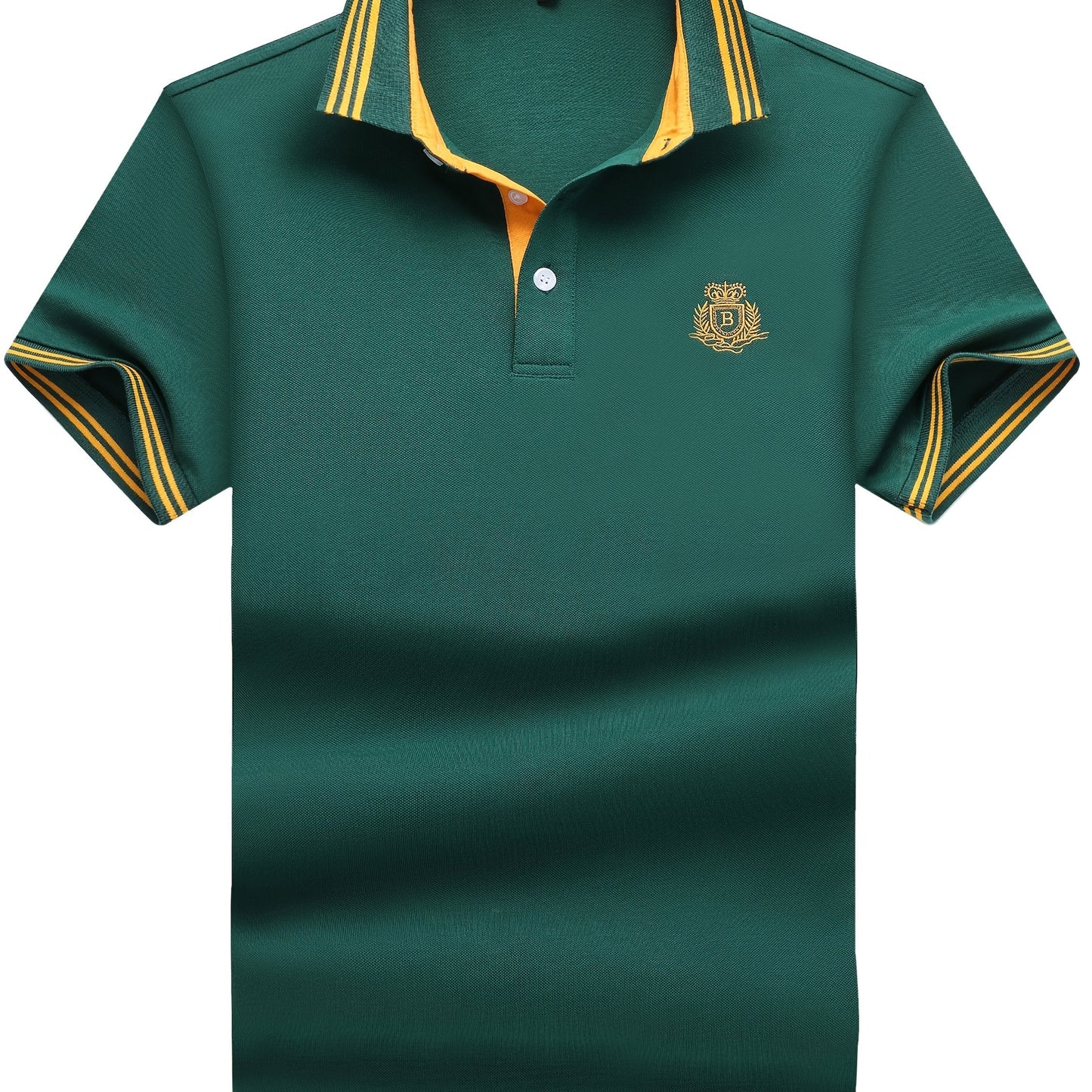 Herr Pikétröja med Sportig Klassikerstil och Broderad Bröstlogotyp – Perfekt för Fritid och Golf