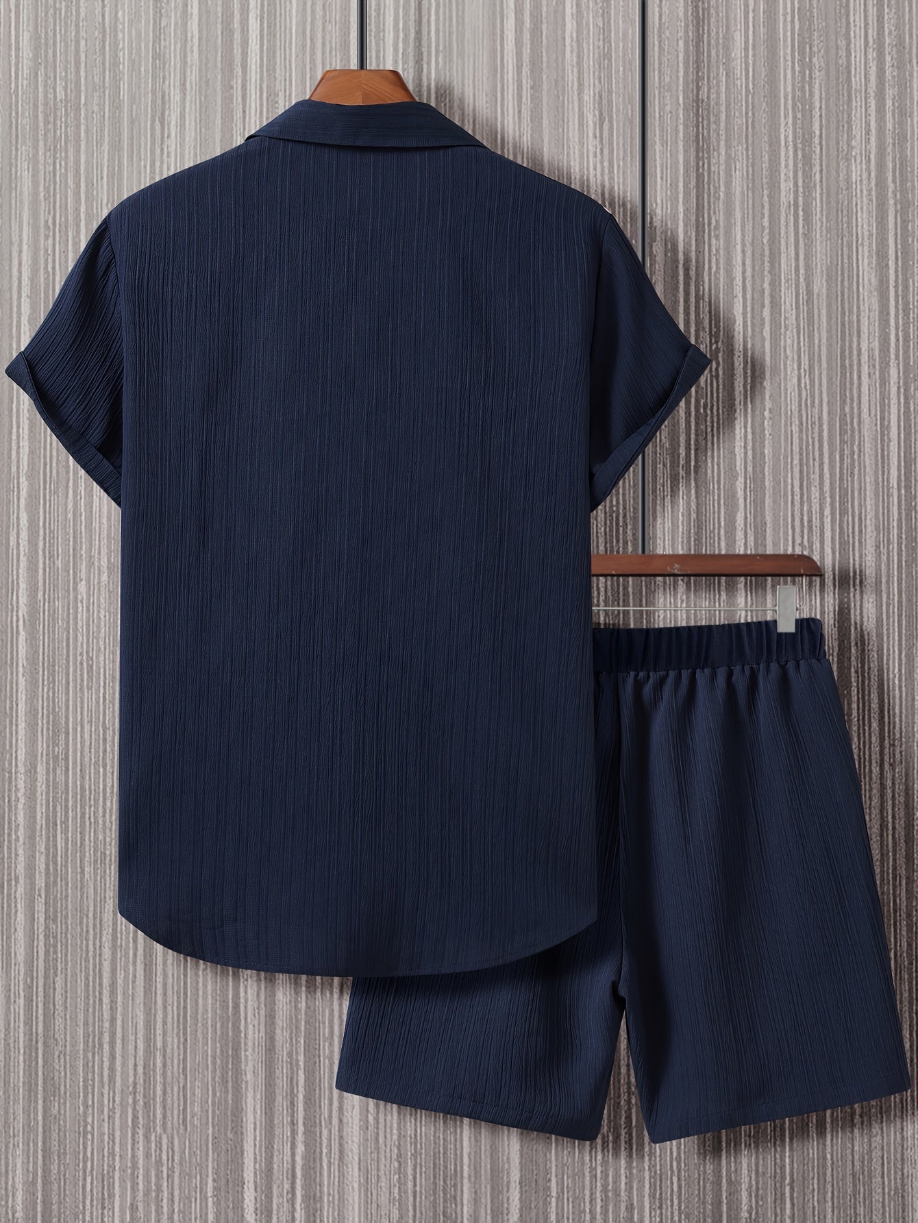 Herr Sommarset Kortärmad Skjorta och Shorts Avslappnad Stil Perfekt För Vardagsbruk