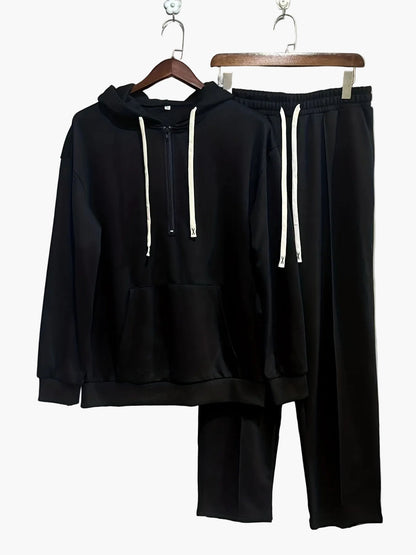 Herr Lounge Set – Avslappnad Hoodie och Byxa för Vardag och Fritid