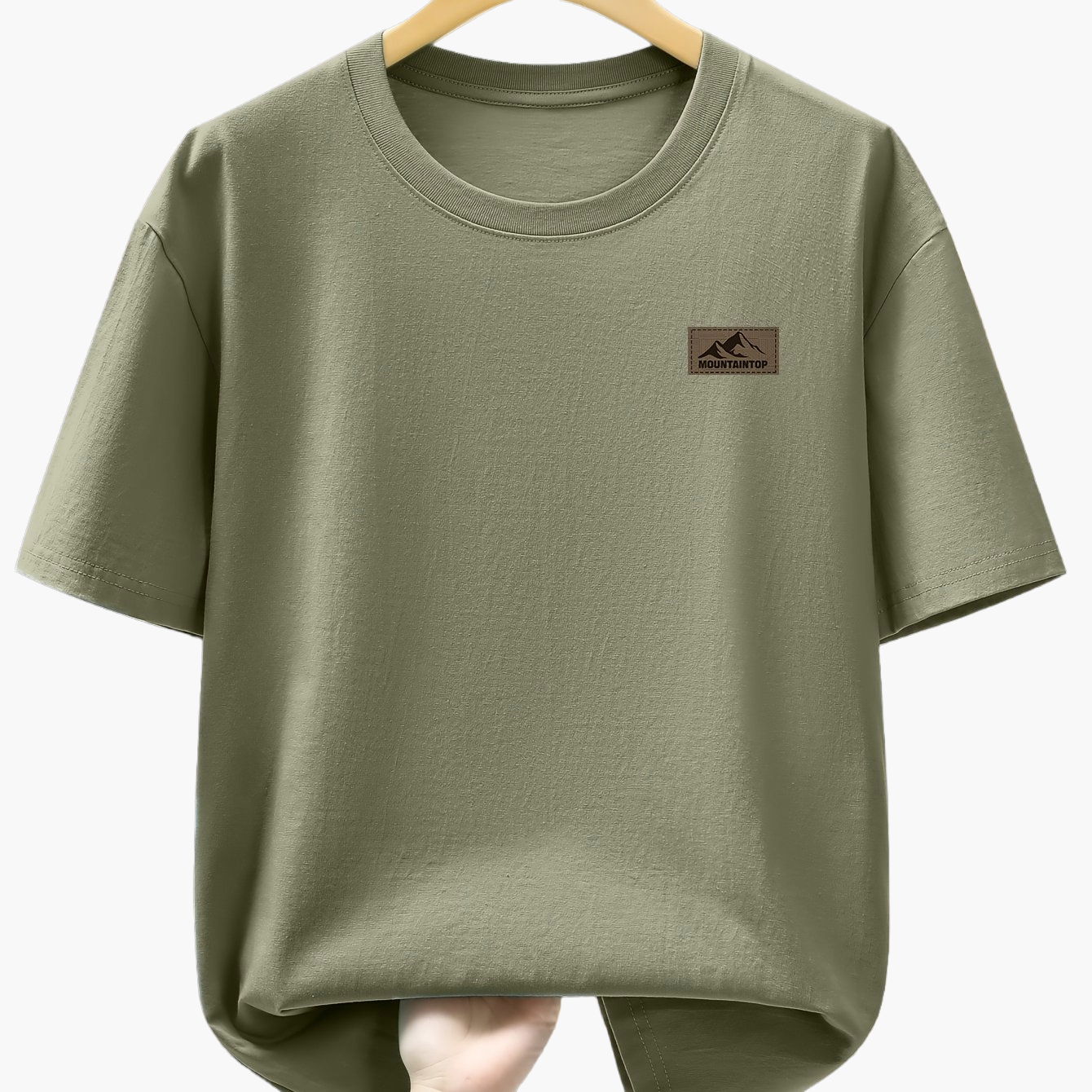 Herr T-shirt med minimalistisk bergslogga – Avslappnad och trendig vardagsstil