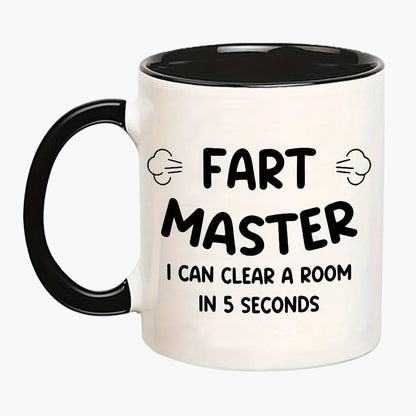 Herrmugg med skämttext – Fart Master – Rolig present till män, kaffemugg med humor för pappa eller pojkvän