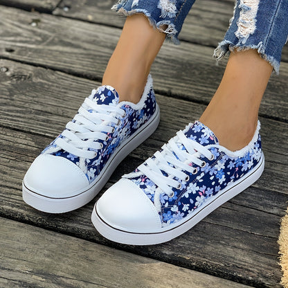 Dam Sneakers Blommiga Vardagsskor Trendig Fritidssko