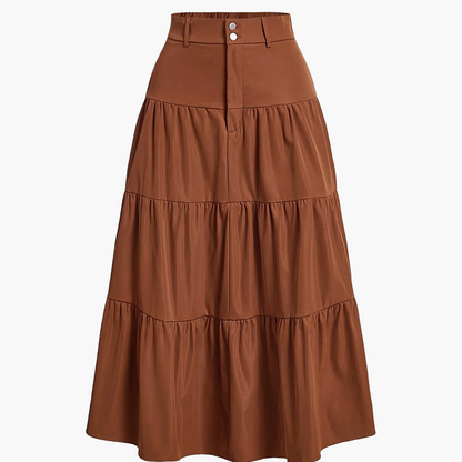 Dam Kjol A-linje Elegant Hög Midja Vår/Sommar