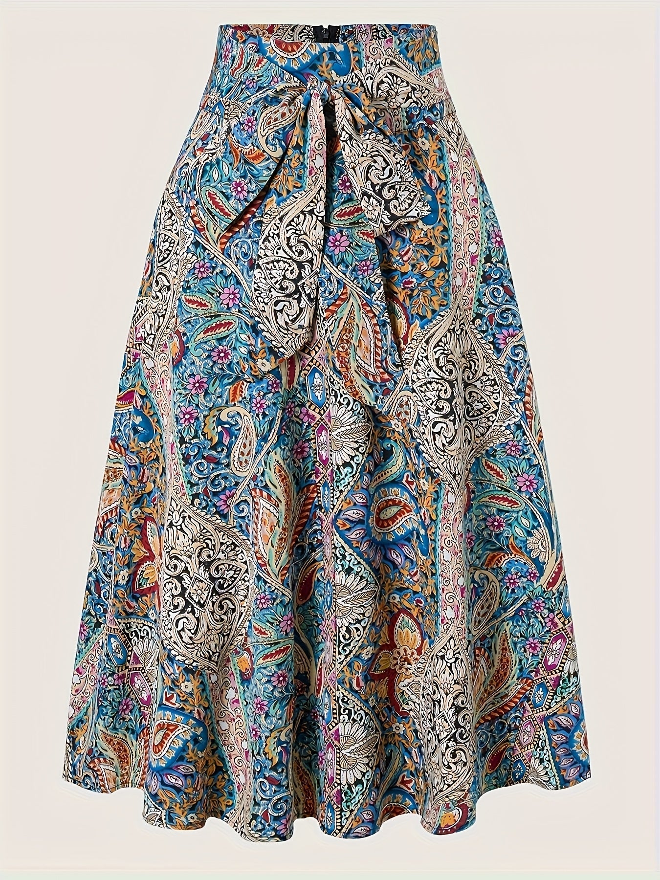 Damkjol Elegant Midilång med Bohemisk Stil för Vår och Sommar