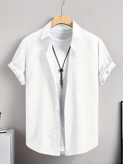 Herr Skjorta Kortärmad Casual Stil Perfekt för Sommar och Lediga Tillfällen