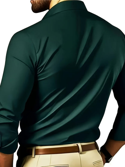 Herrskjorta Slim Fit Elegant Stil för Affär och Fest