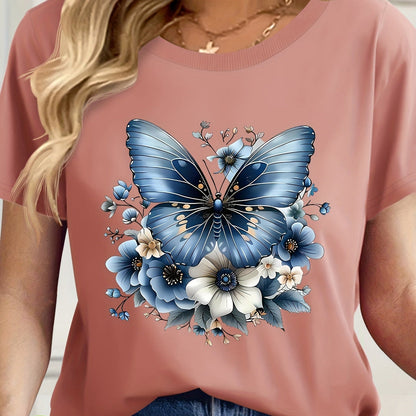 Dam T-shirt Kortärmad Avslappnad Vardagsstil