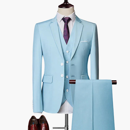 Herr Elegant 3-Delad Kostymset Slim Fit Formell Bröllop & Affär