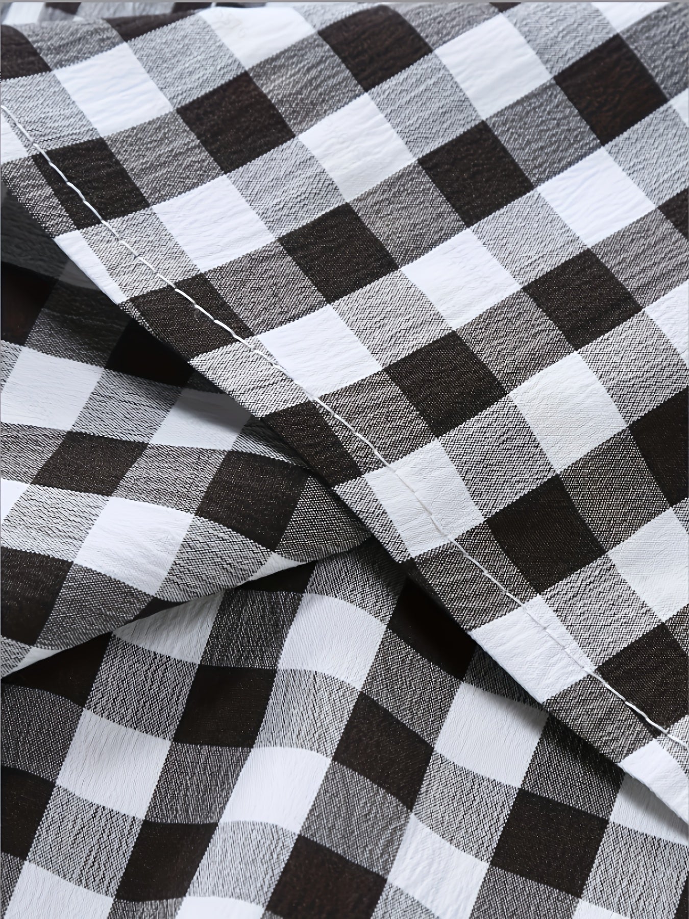 Herr Skjorta Kortärmad Rutig Button-Down för Avslappnad och Modern Stil