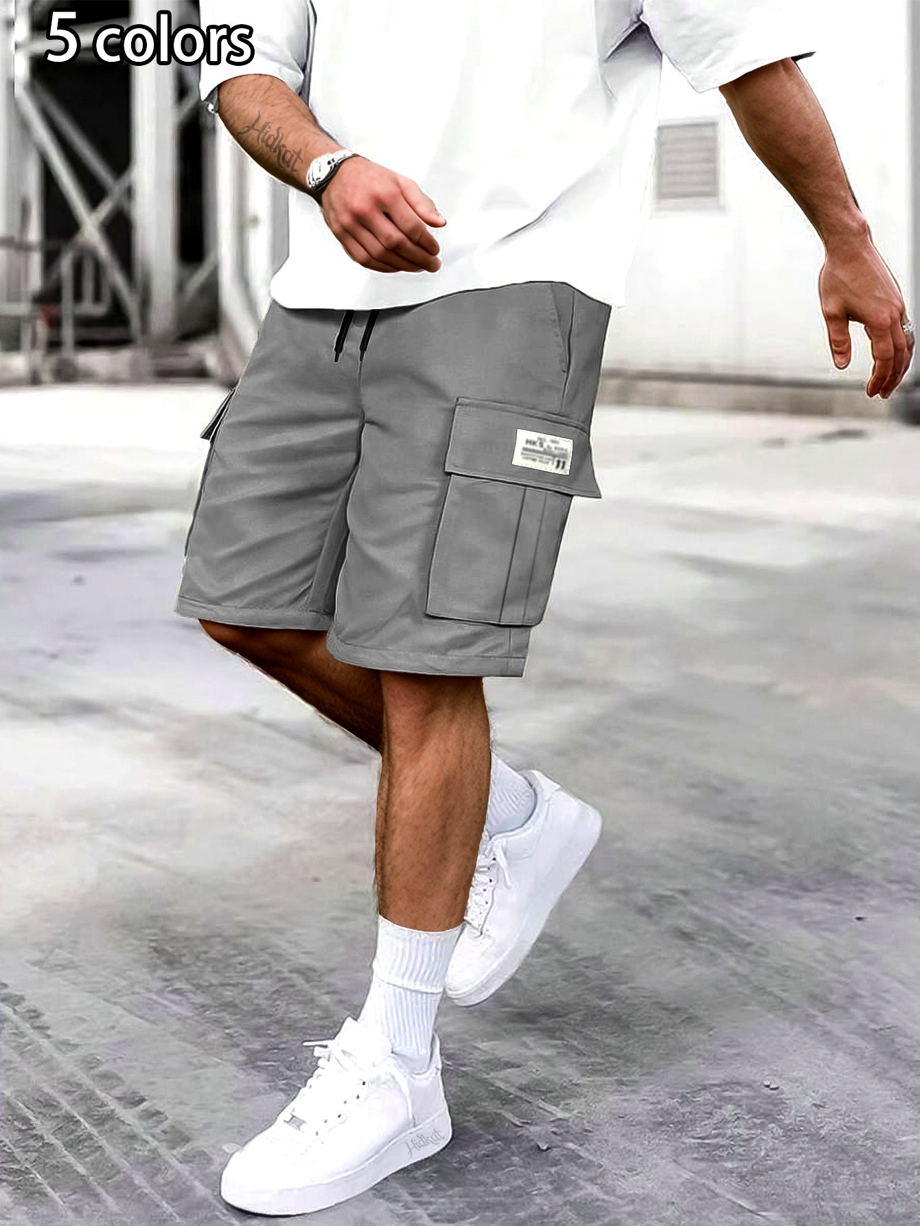 Herr Cargo Shorts Med Fickor – Avslappnad Urban Stil För Vardag och Träning