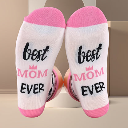 Damstrumpor med roligt budskap – Best Mom Ever presentstrumpor för kvinnor