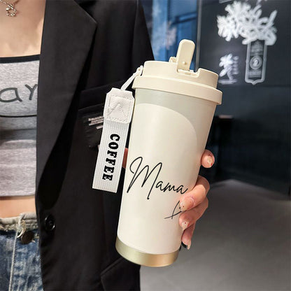 Kaffemugg med text 'Mama' – Perfekt present för kvinnor, modern och praktisk termosmugg för kaffe och te