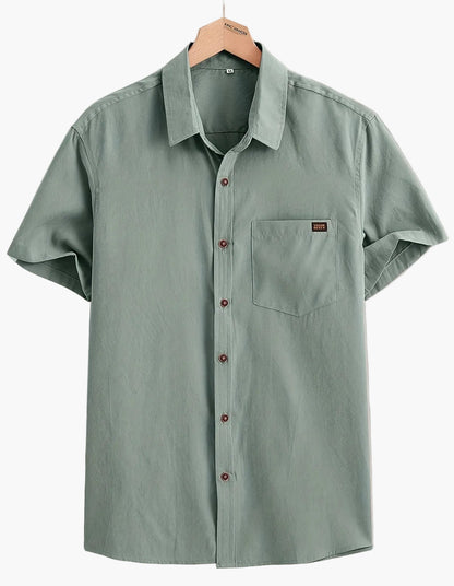 Herr Skjorta Kortärmad Casual Stil Perfekt för Sommar och Vardag