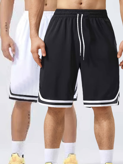Herrar Basketshorts 2-pack – Sportiga Långa Shorts för Träning och Fritid