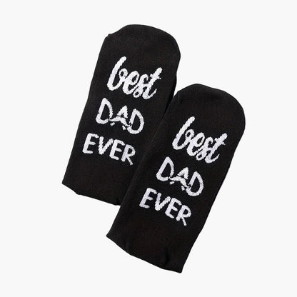Herrsockor med text – Best Dad Ever – Rolig present till pappa, vardags- och hemmabruk