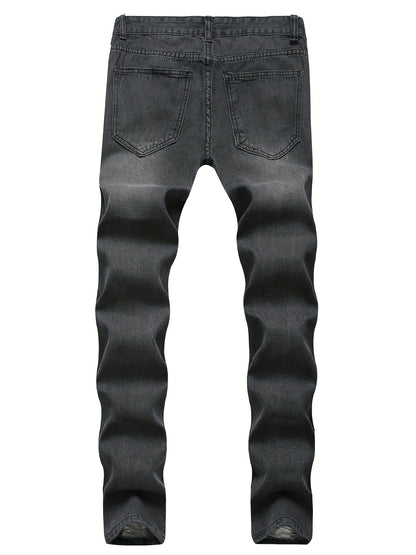 Justin – Slim Fit Rippade Denimjeans i Vitt