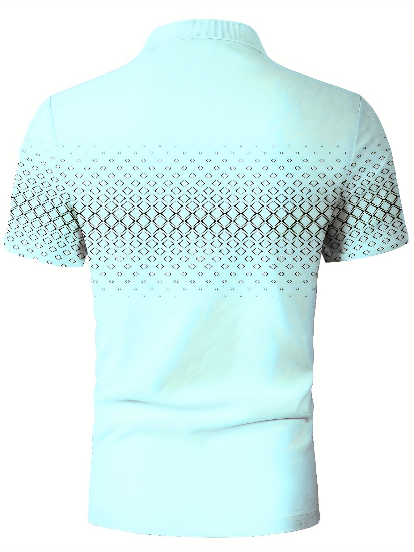 Herr Pikétröja med Modern Geometrisk Design – Casual Stil för Sommar