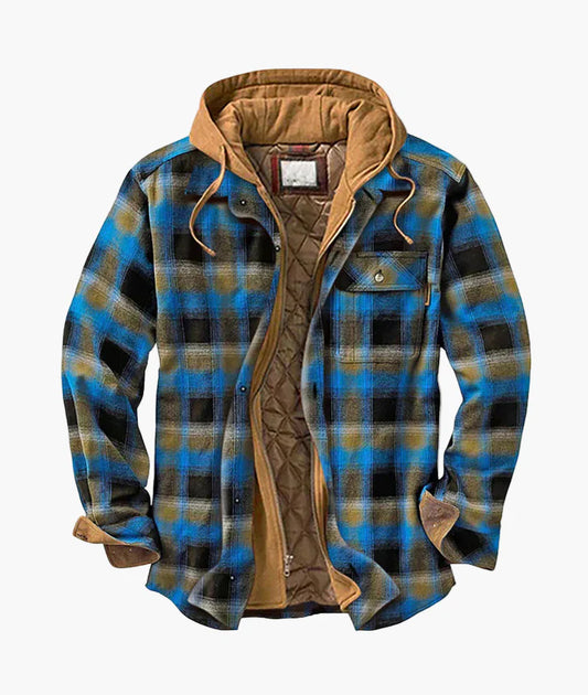 Herrjacka Flanellrutig Hoodie Vår & Höst Urban Stil
