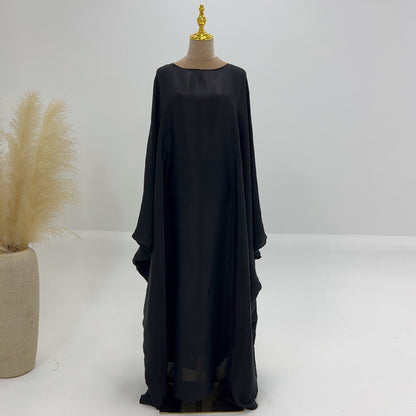 Dam Kaftan Festklänning Elegant Långärmad Lös Passform