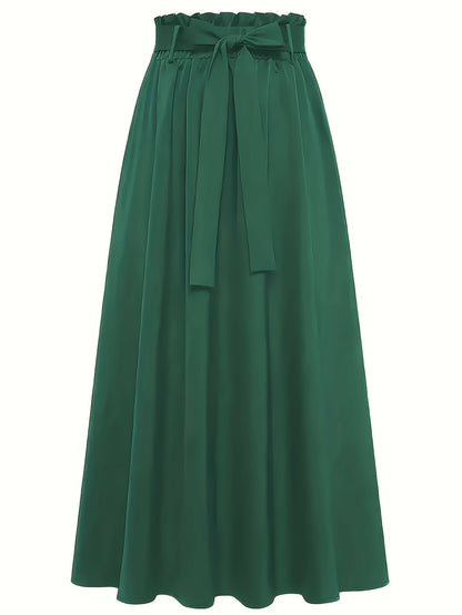 Dam Kjol Midja med Knytband Elegant A-Linje Vardagsstil