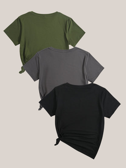 Dam T-shirt med naturmotiv och avslappnad stil – kortärmad grafisk topp med inspirerande tryck