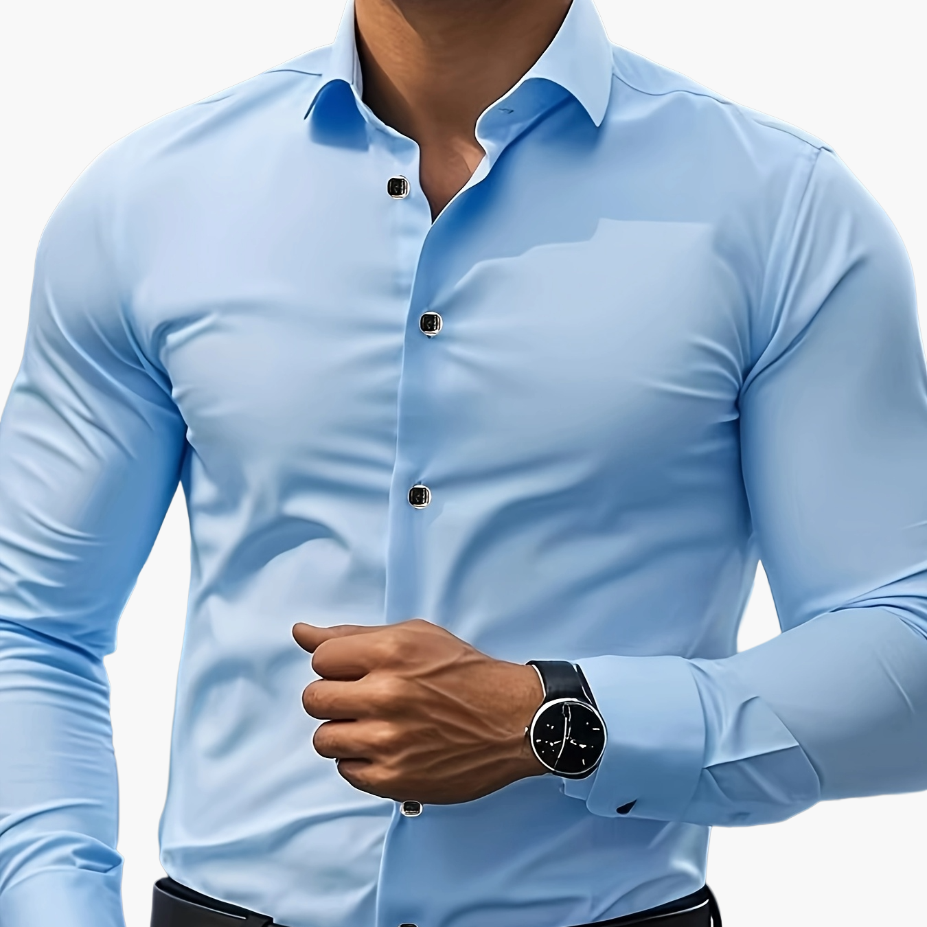 Herrskjorta Slim Fit Elegant Stil för Affär och Fest
