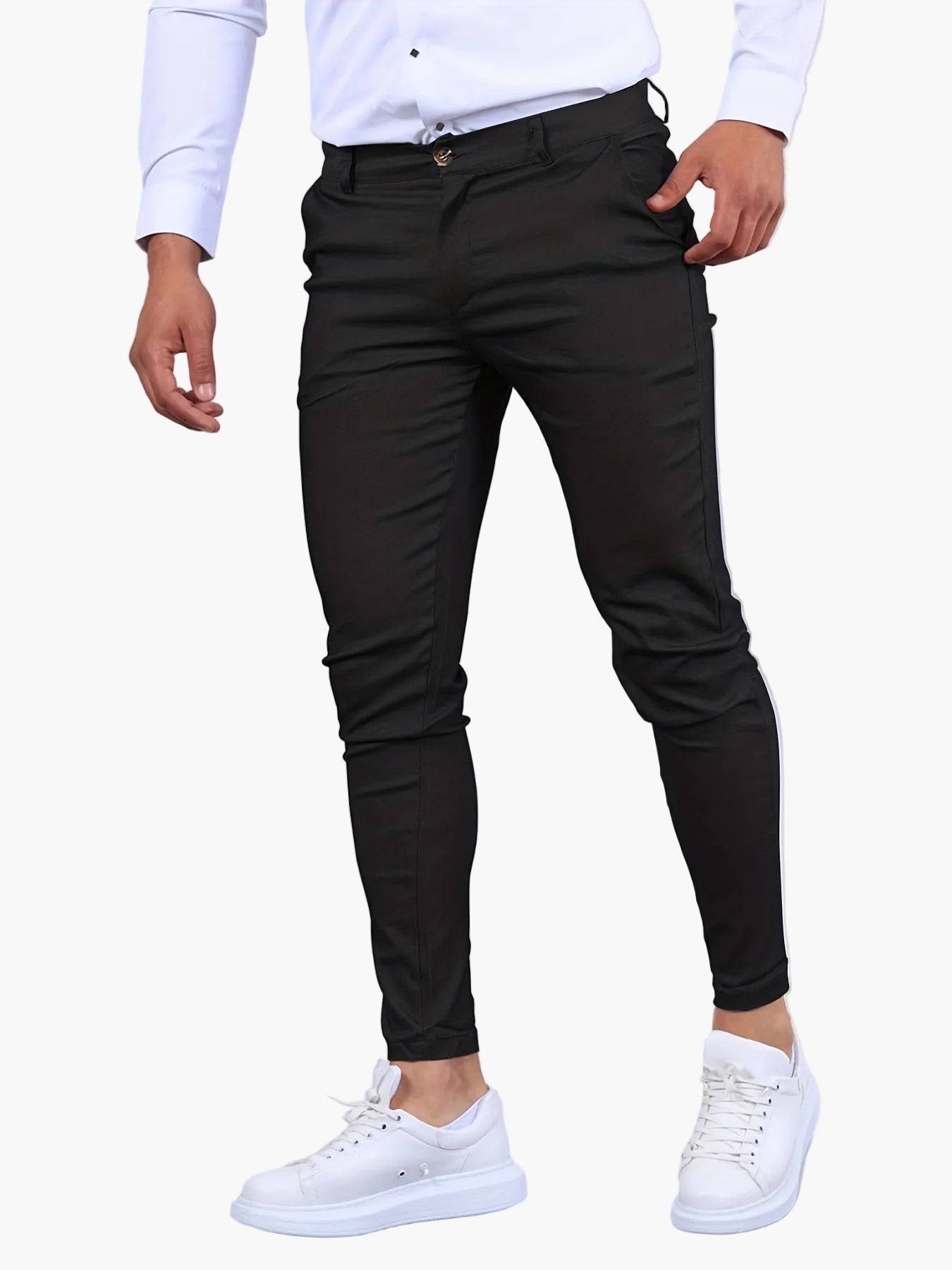 Herr Slim Fit Kostymbyxor för Affär och Kontor, Modern Stil