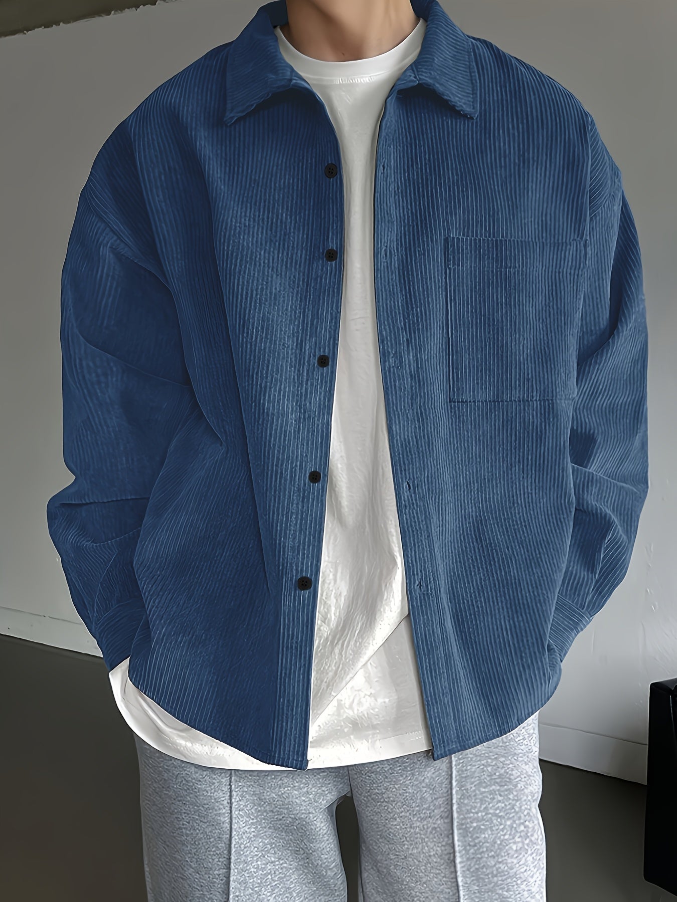 Herr Skjorta Oversize Avslappnad Stil – Perfekt För Vardagsbruk och Streetwear